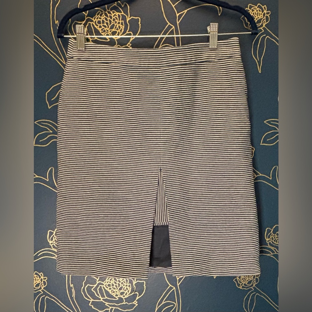 KATE SPADE Saturday Striped peekaboo front DENIM cotton skirt SIZE 4